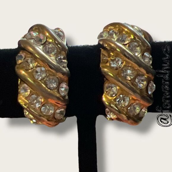 Bundle Sale 3 for $15 | Clip On Earrings READ - Missing Rhinestone - Picture 3 of 10